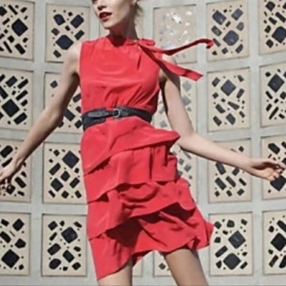 ANTHROPOLOGIE Girls from Savoy 100% Silk, Osaka Tiered Ruffle Party Dress - Picture 3 of 8